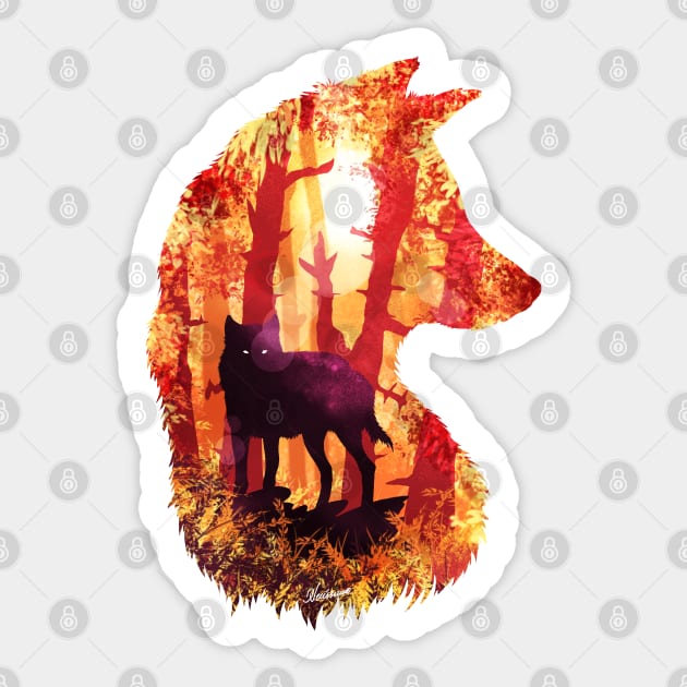 Evening Solace Wolf Sticker by DVerissimo